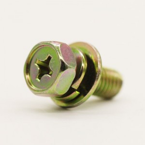 十字穴付き六角ボルト（くぼみ付、ばね座金付）